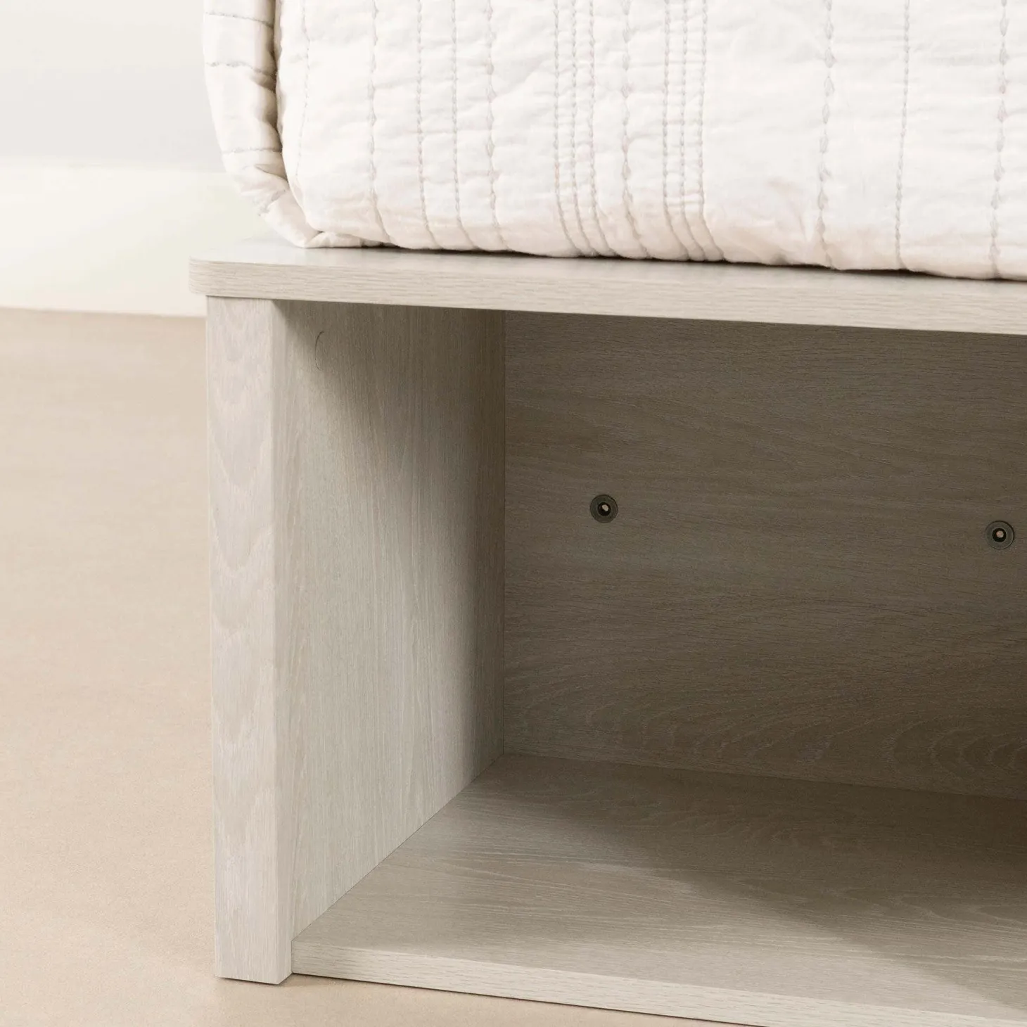 Très grand lit plateforme avec paniers de rangement (78") - South Shore