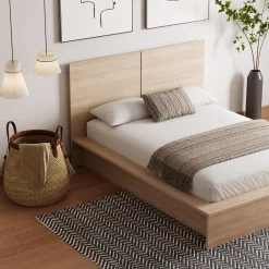 Très grand lit plateforme avec tête de lit (78") - Nexera