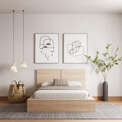 Très grand lit plateforme avec tête de lit (78