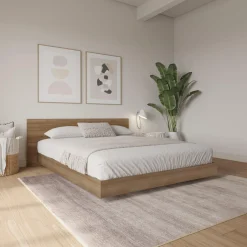 Très grand lit plateforme avec tête de lit (78
