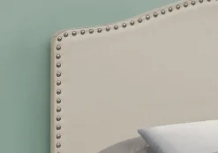Tête de lit - double - bordure à têtes de clou, forme arquée, panneau rembo - Monarch