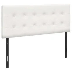 Tête de lit - double - bouton touffeté, panneau rembourré - similicuir blanc - Monarch