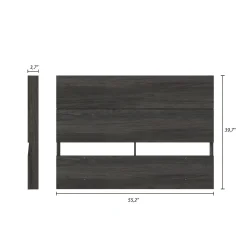 Tête de lit double effet de planches, gris écorce - Nexera
