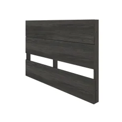Tête de lit queen effet de planches, gris écorce - Nexera