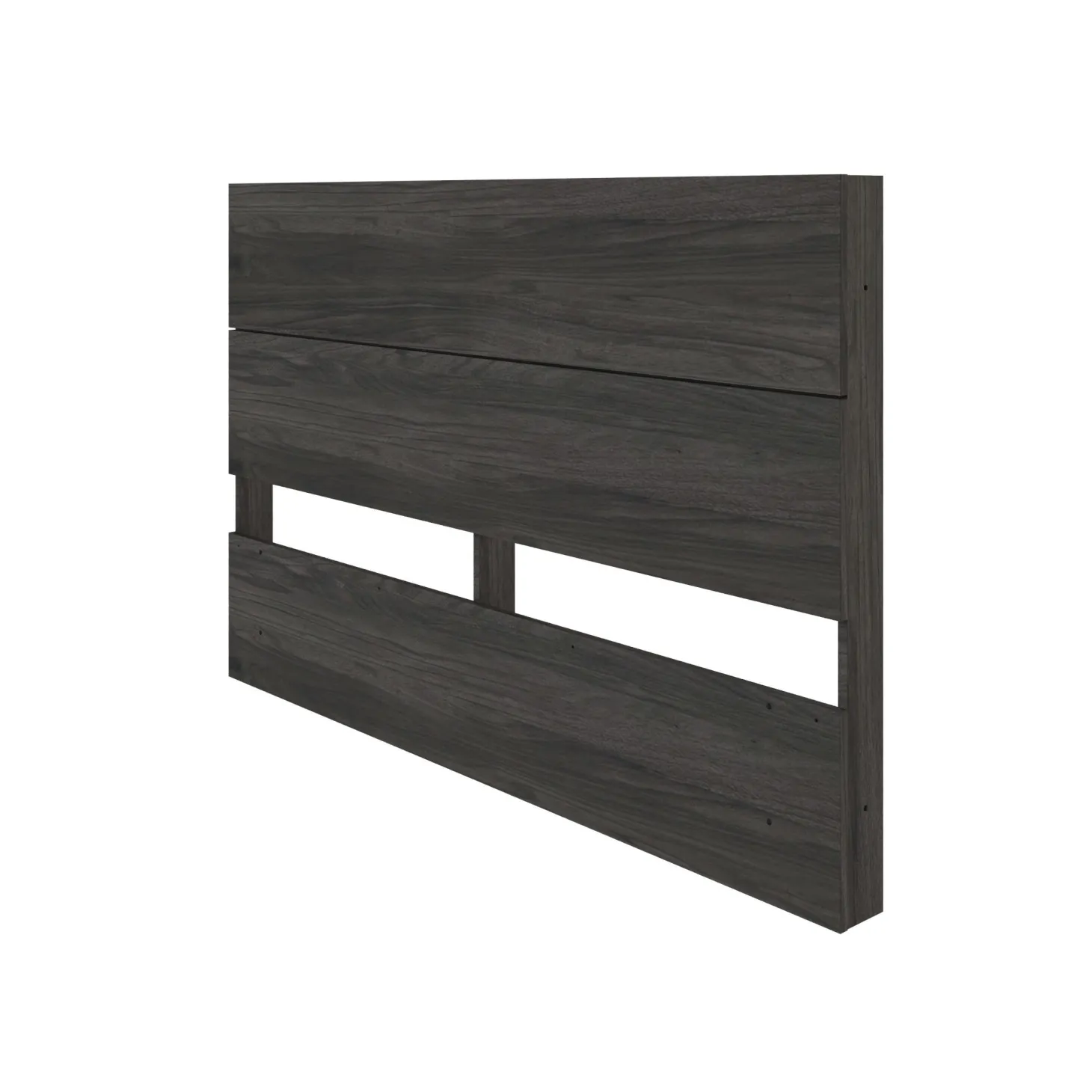 Tête de lit queen effet de planches, gris écorce - Nexera