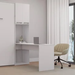 Unité de rangement avec bureau - blanc