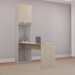Unité de rangement avec bureau - gris