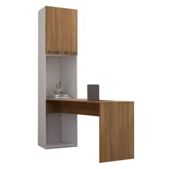 Unité de rangement avec bureau - brun