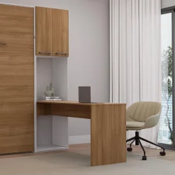 Unité de rangement avec bureau - brun
